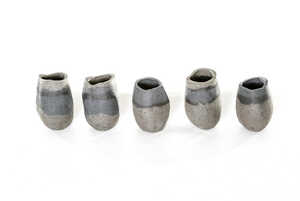 Five Stoneware Ceramic Small Vessels