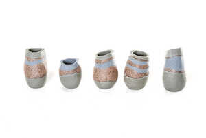 Five Stoneware Ceramic Small Vessels