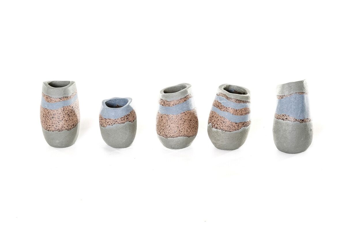 Group of Small Vessels Blue & Flecked Group of Small Vessels Blue & Flecked