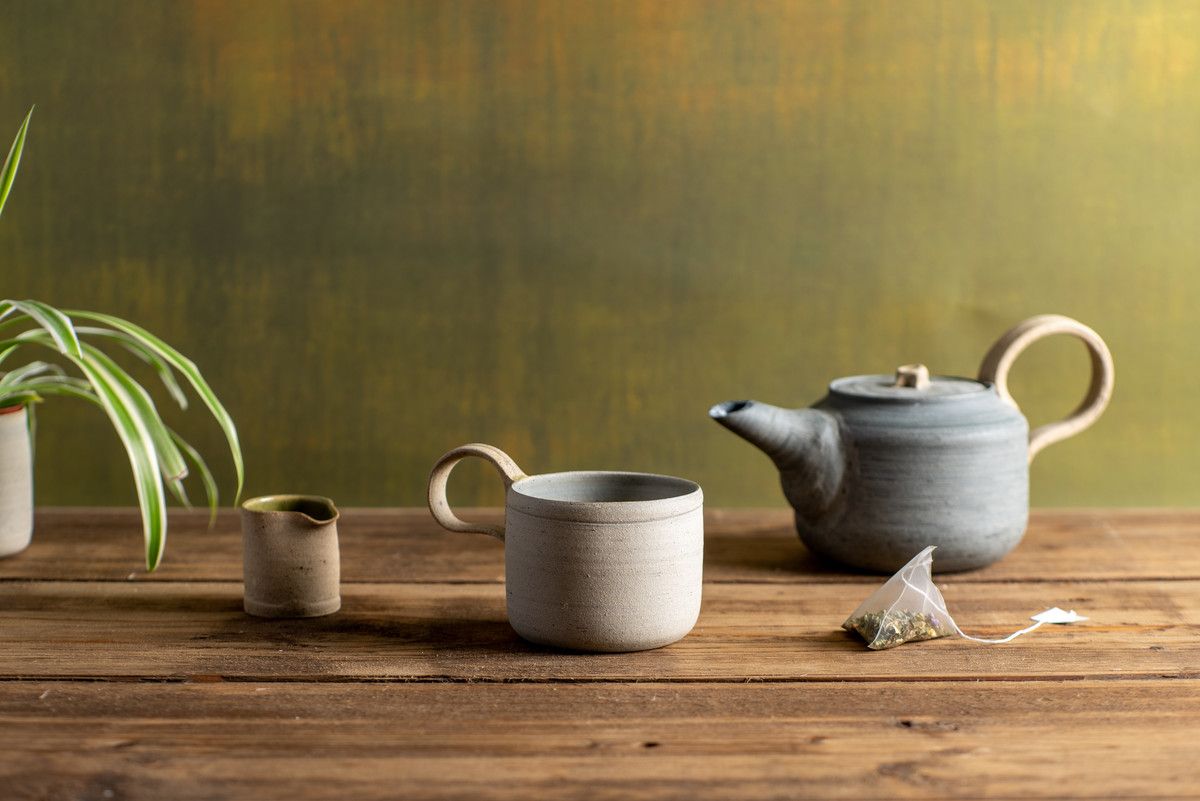 Tea Cup - Pale Grey-Blue Tea Cup - Pale Grey-Blue