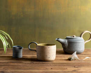 Handmade Ceramic Cup Dark Grey Blue Handmade Ceramic Cup Dark Grey Blue