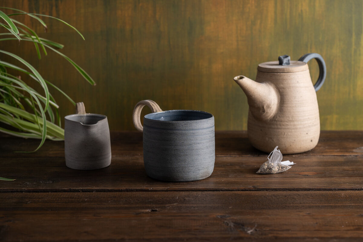 Breakfast Cup Dark Blue Grey