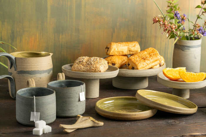 handmade pottery for a breakfast