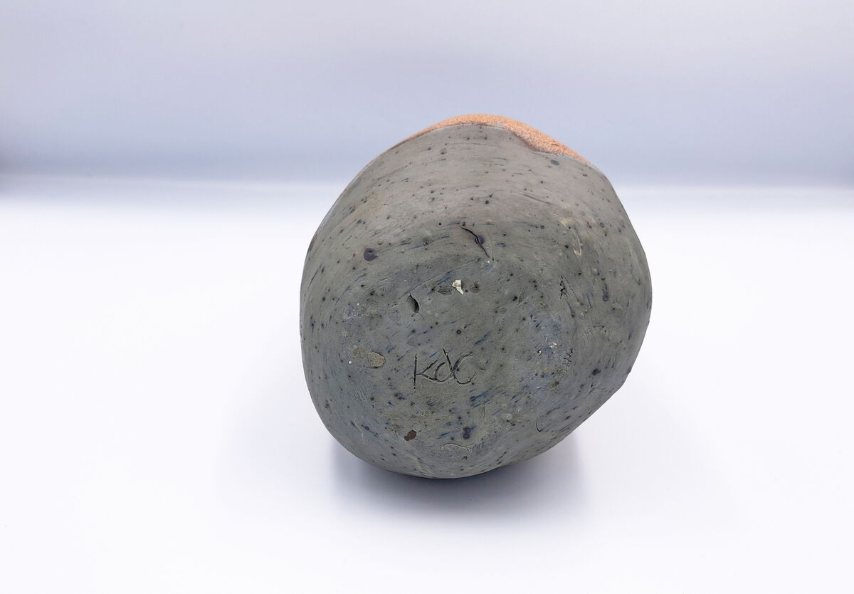 Extra Large Handmade Ceramic Vessels BlueNFlecked Base