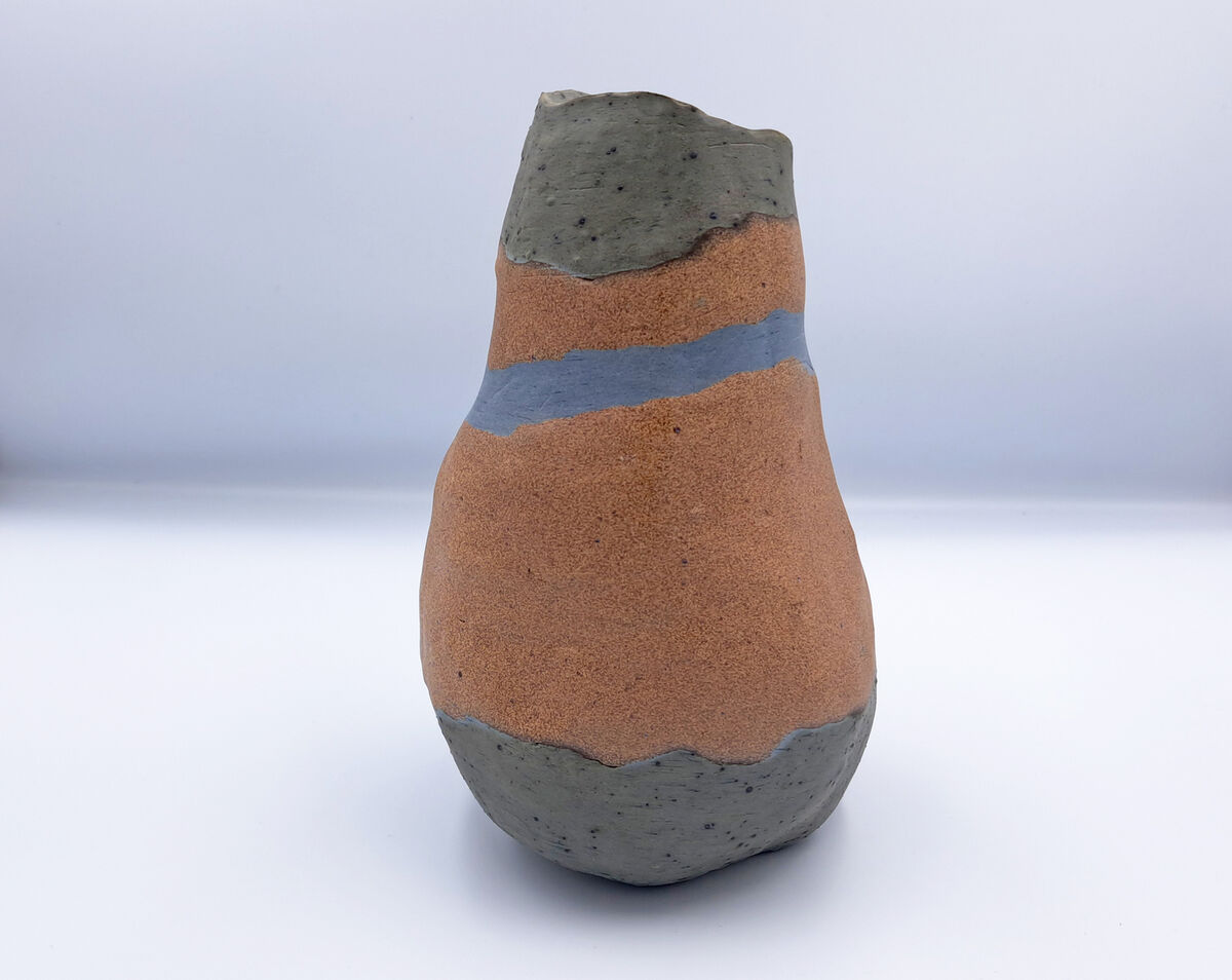 Extra Large Handmade Ceramic Vessels BlueNFlecked