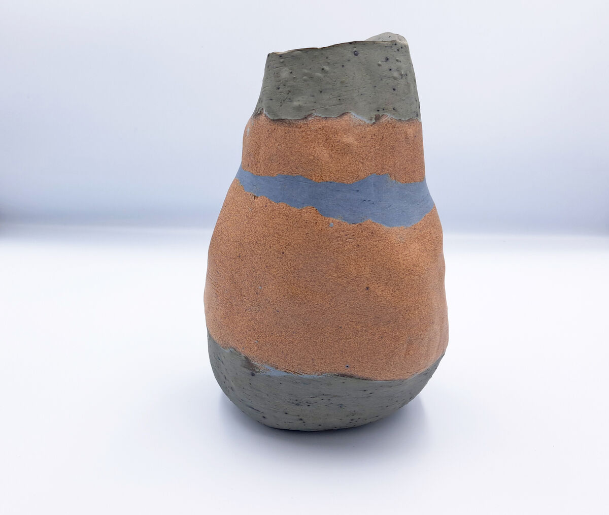 Extra Large Handmade Ceramic Vessels BlueNFlecked