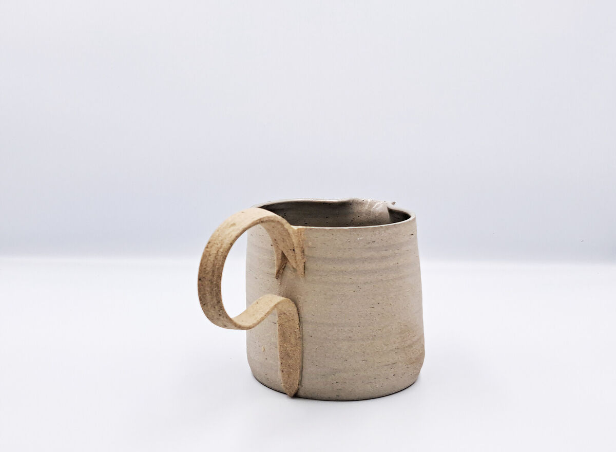 Gravy Jug - Pale Grey-Blue Detail of Handle