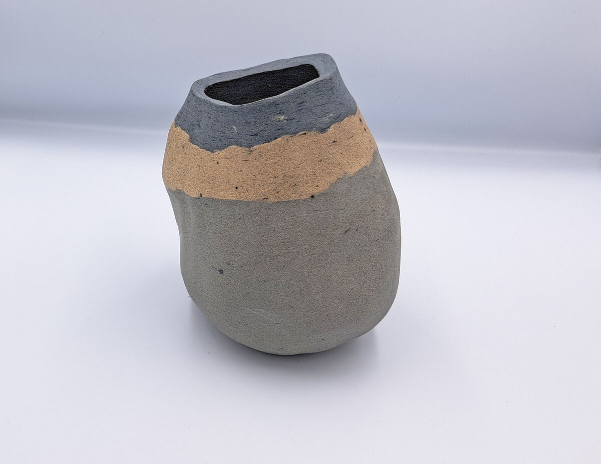 Large Vessel Blue & Beige Side 2 Large Vessel Blue & Beige Side 2