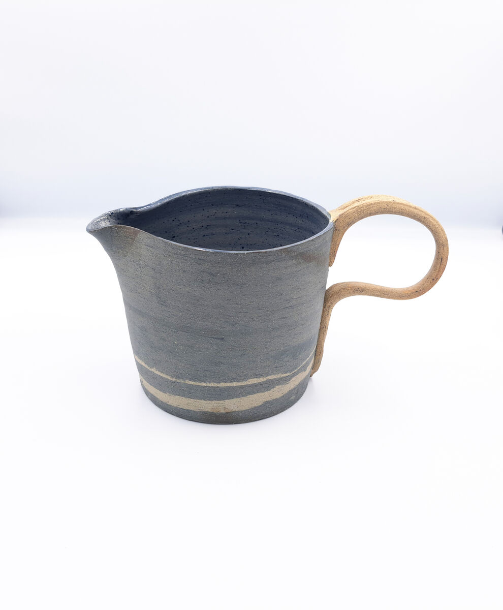 Limited Edition 1 litre Hand-thrown Ceramic Stoneware Decorative Gravy Jug in Dark Grey- Blue Limited Edition 1 litre Hand-thrown Ceramic Stoneware Decorative Gravy Jug in Dark Grey- Blue