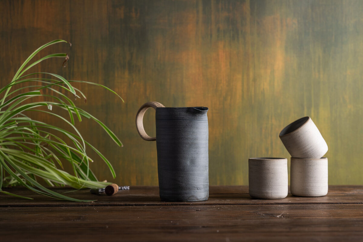 Pitcher in Dark Blue Grey