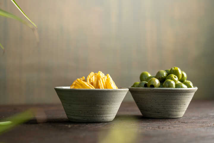 Handmade Ceramic Set of Two Olive Bowls
