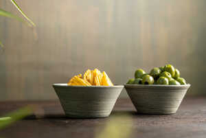 Handmade Ceramic Set of Two Olive Bowls