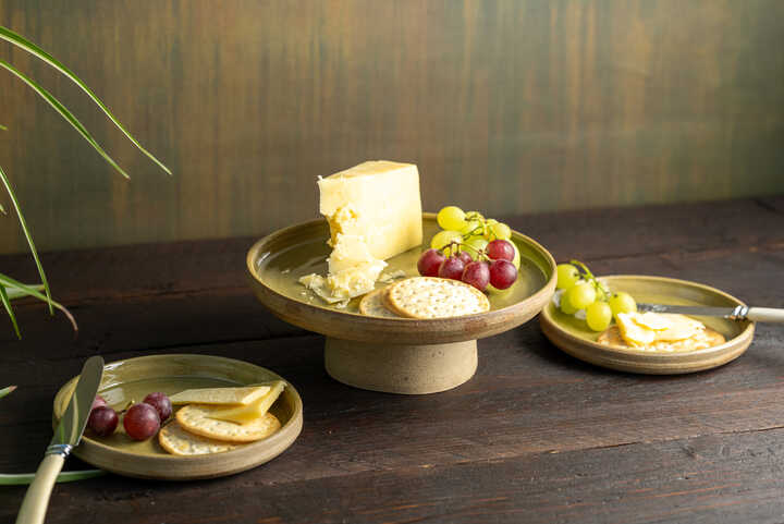 Handmade Ceramic Raised Platter