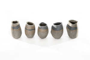 Five Stoneware Ceramic Small Vessels